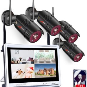 Night Owl Wired 16-CH 1TB DVR Security System with 8 Bullet 1080p FHD Cameras – Black/White
