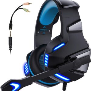 Micolindun Gaming Headset for Xbox One, PS4, PC, Over Ear Gaming Headphones with Noise Cancelling Mic